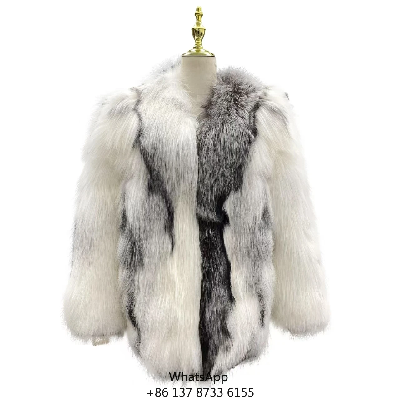 

Top Quality Warm Fashion Women Winter Marble Fox Fur Coat Jacket