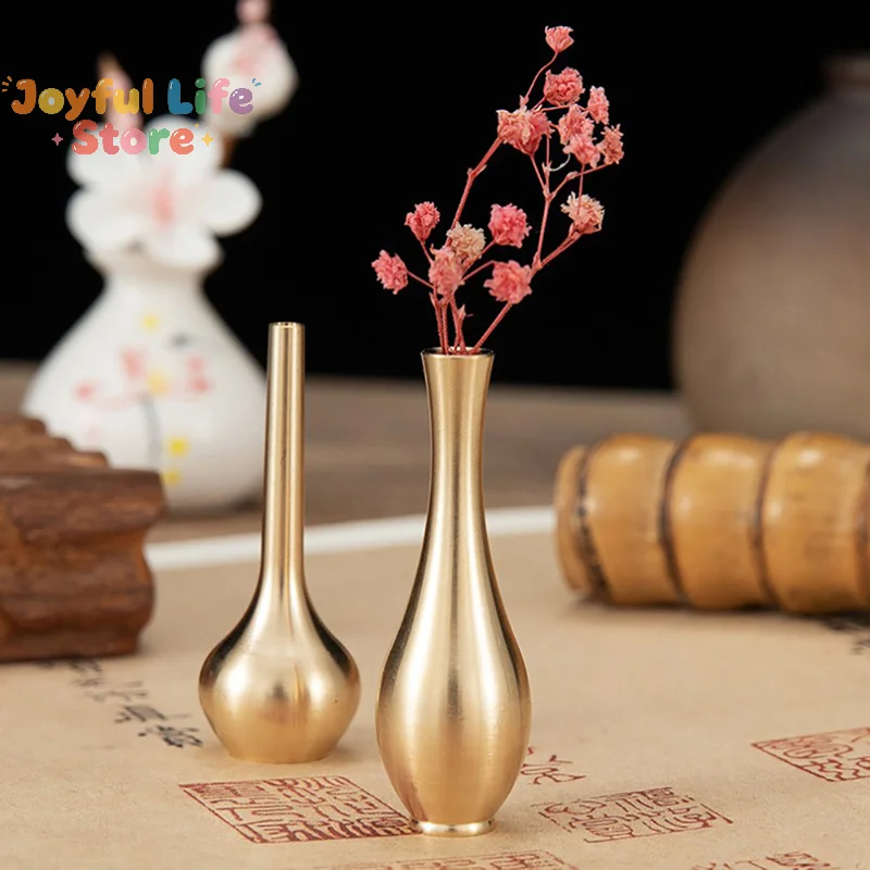 Hot Mini Pure Copper Vase  Gold Home Decor  Living Room Decoration  Antique Vase  Tall Vase Unique Flower Vase Nordic Vase