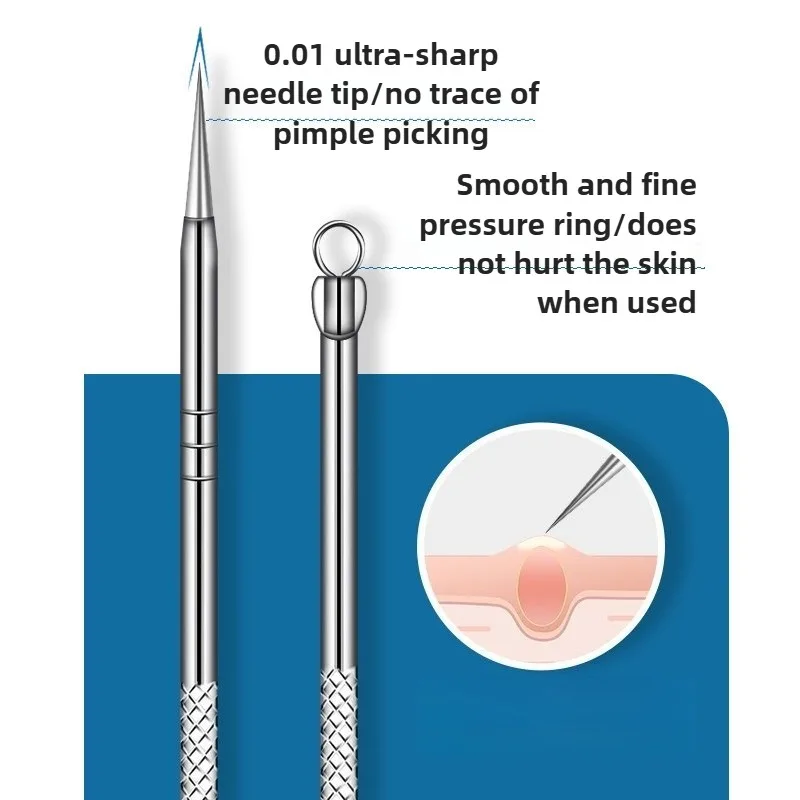 3/8 kit removedor de cravo de aço inoxidável mancha acne ferramentas de extração profissional espinha popper conjunto cuidados faciais ferramentas beleza