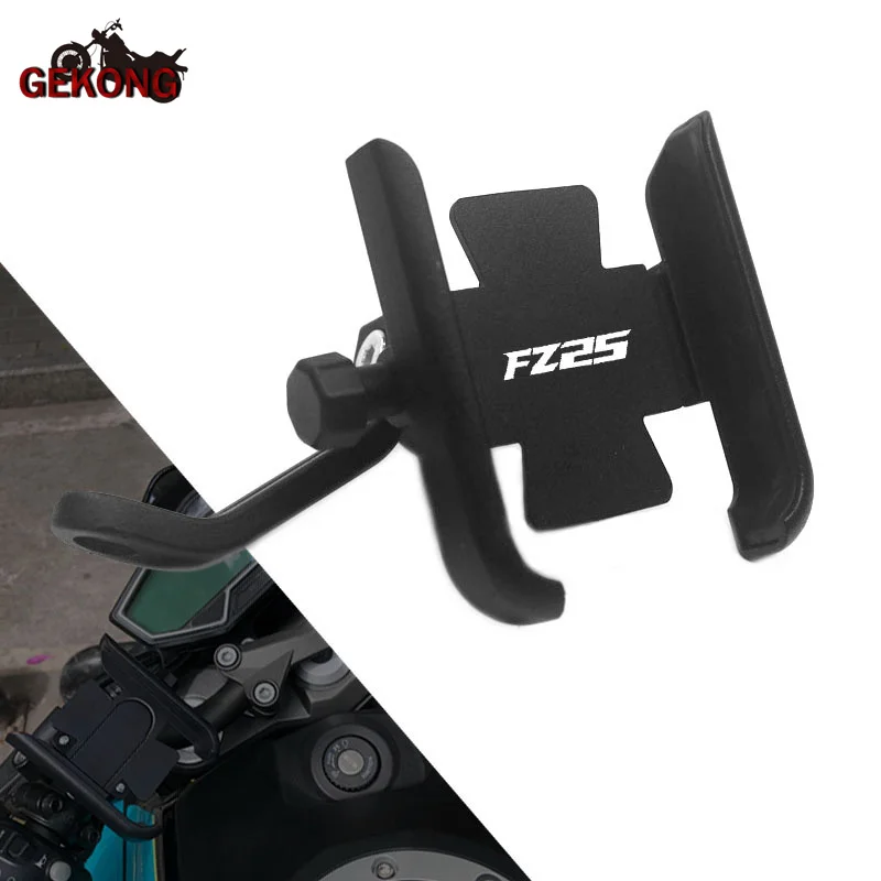 For Yamaha FZ25 FZ-25 Motorcycle CNC Aluminum Mobile Phone Holder GPS Navigator Rearview Mirror Handlebar Bracket Accessories