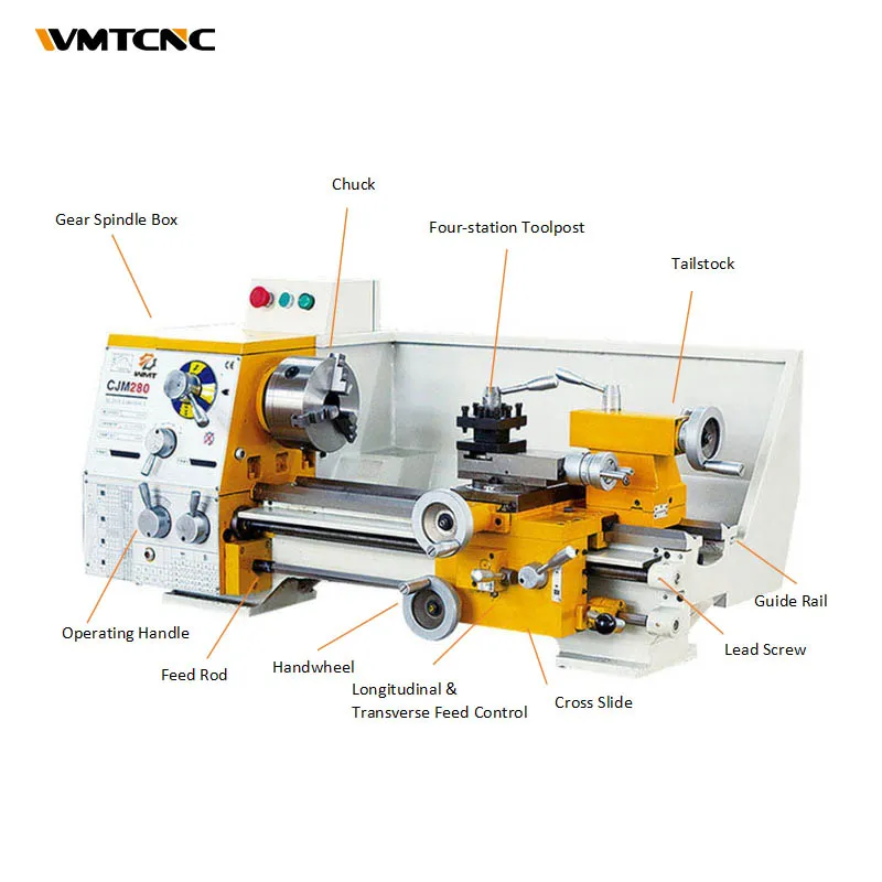 

CJM280 38mm Bore Bench Small Manual Metal Lathe Machine with CE