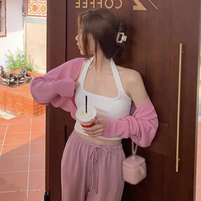 Summer Solid Color Lapels Thin Ice Silk knit Sunscreen Cardigan Casual Fashion Versatile Rolled Short-sleeved Shirt Top image 5