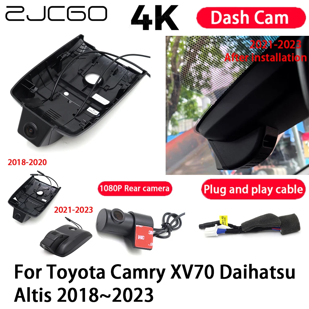 

Car Camera 4K Plug and Play Dash Cam Video Recorder Night Vision for Toyota Camry XV70 Daihatsu Altis 2018-2023