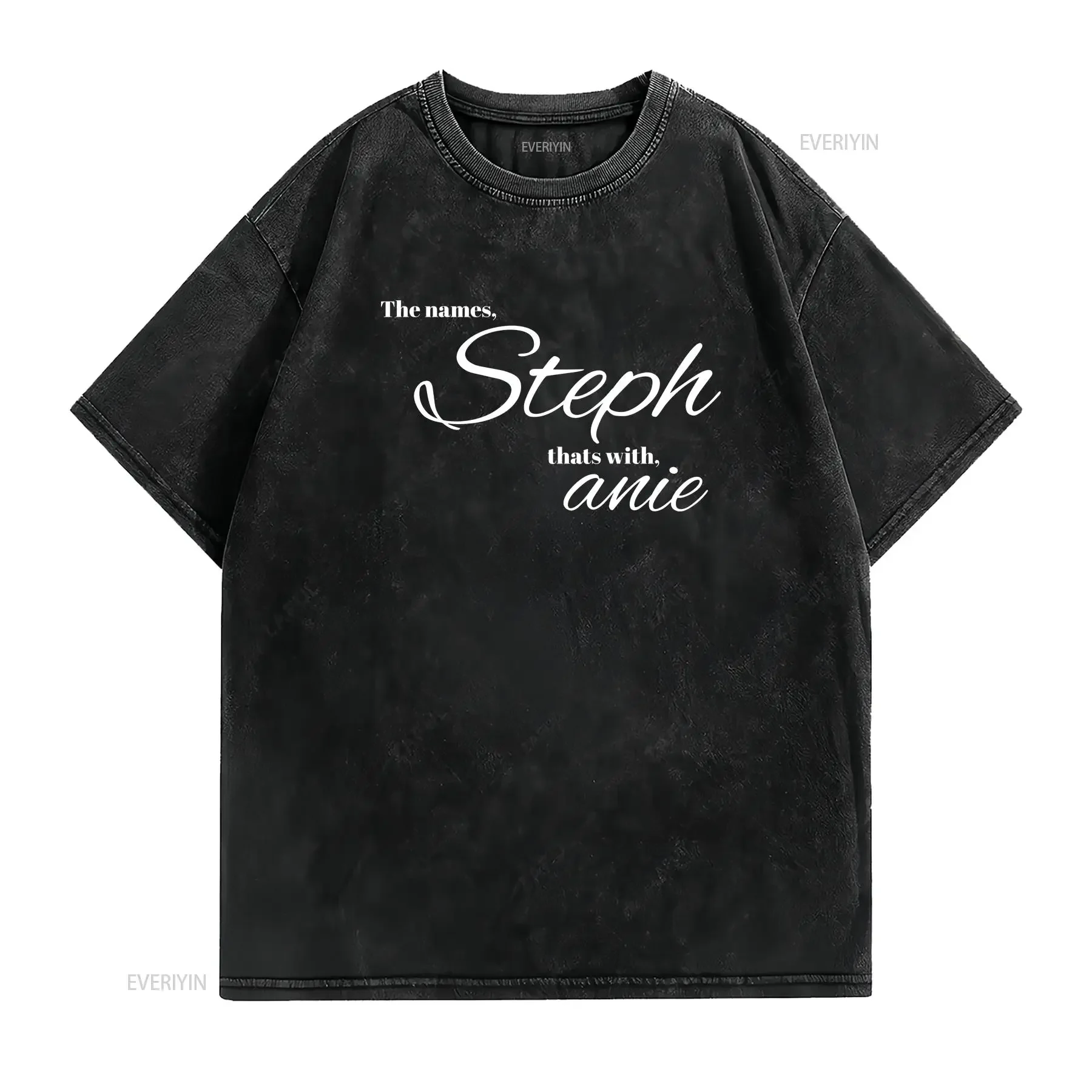 Names steph with anie Jersey  T Shirt vintage Washed Top For Everyday Wear designer clothes Breathable streetwear Stylish