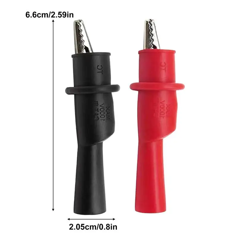 1 Pair Best Promotion Alligator Clip 10A Red Black Crocodile Car Caravan Van Battery Test Lead Clip Electric Tool