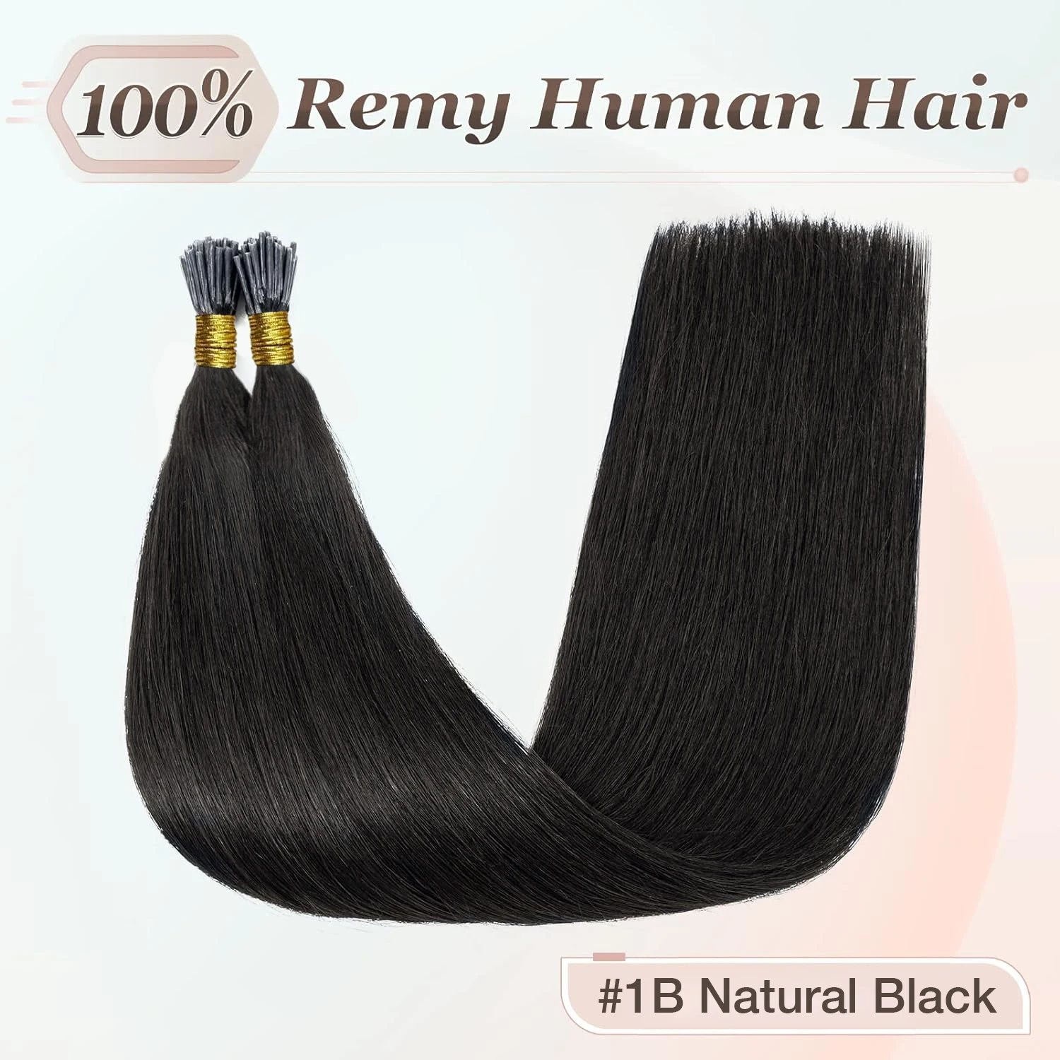 Straight I Tip Hair Extensions 100% Real Human Hair 16-26 Inch 100G Tip Fusion Hair Extensions For Salon High Quality #1B Color