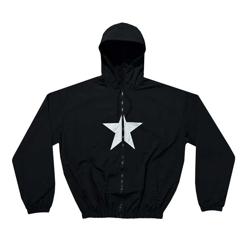American Retro Trend Fashion Autumn New Kanye West Windbreaker Mask Print Nylon Breathable Fabric Zipper Jacket