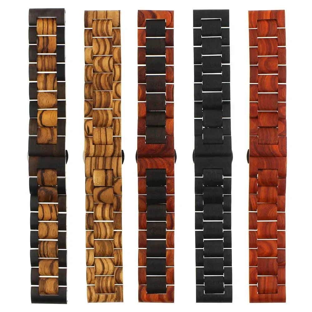 Wooden Bracelet For Samsung Galaxy Watch 4/5pro 40/46 Classic 44/42mm GearS3 For Huawei GT 2e 3 Pro 43mm Amazfit BIP Wrist Strap