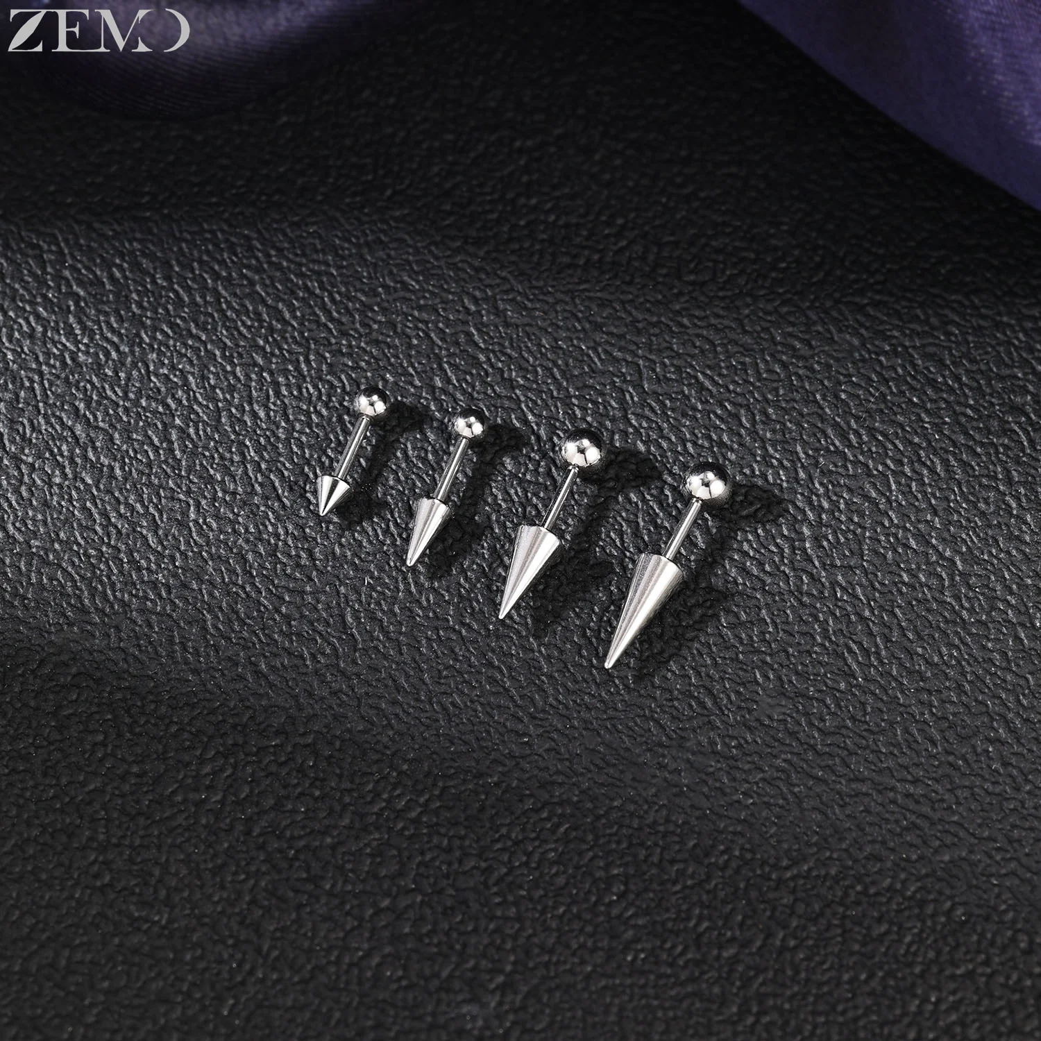 ZEMO 1 PC 16G/18G Stainless Steel Ear Studs Punk Spike Style Stud Earrings Silver Color Conch Helix Cartilage Piercings Jewelry