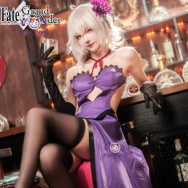 

Жанна д'Арк FGO Fate/Grand Order Косплей Жанна д'Арк Костюм Хэллоуин Вечеринка Женское Фиолетовое Сексуальное Платье Парик Реквизит Униформа Комплект