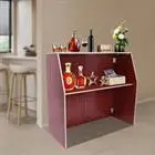 Modern Brown Rectangular Foldable Bar, Portable Event Bar, Portable Bar Cabinet