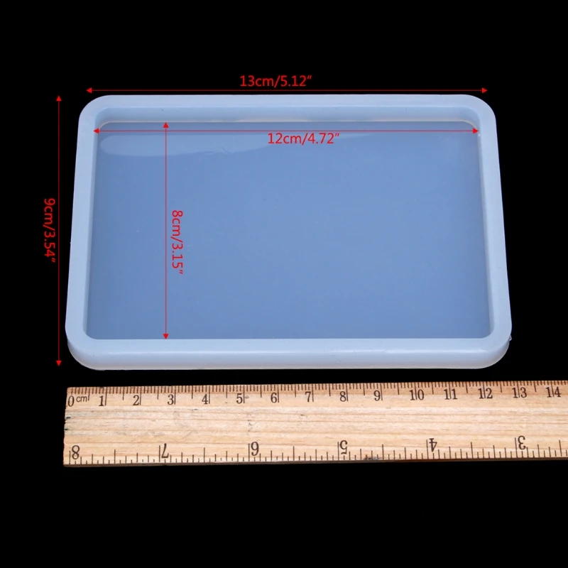 Y1UB Simple Rectangle Storage Tray Silicone Mold DIY Background Plate Epoxy Resin Molds Crafts Plaster Mold