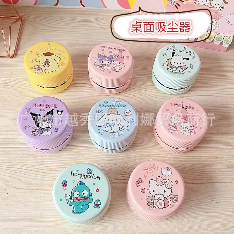 Sanrios Desktop Vacuum Cleaner Hellokitty Melody Kuromi Students Large Suction Eraser Pencil Shavings Keyboard Automatic Cleaner