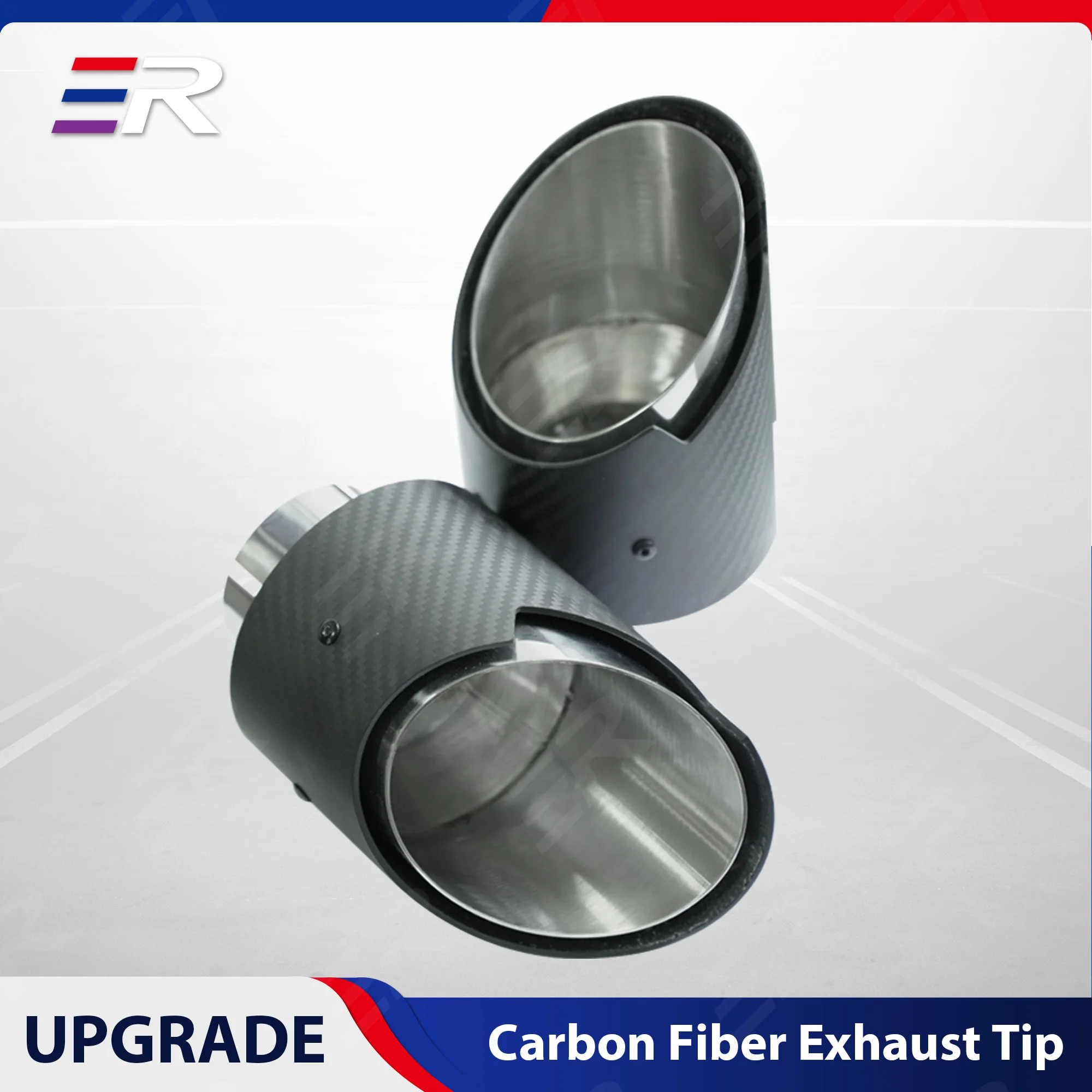 

Обновленный наконечник выхлопной системы ER, настоящая матовая карбоновая насадка для универсальных автомобильных аксессуаров, наконечники на конце глушителя из нержавеющей стали