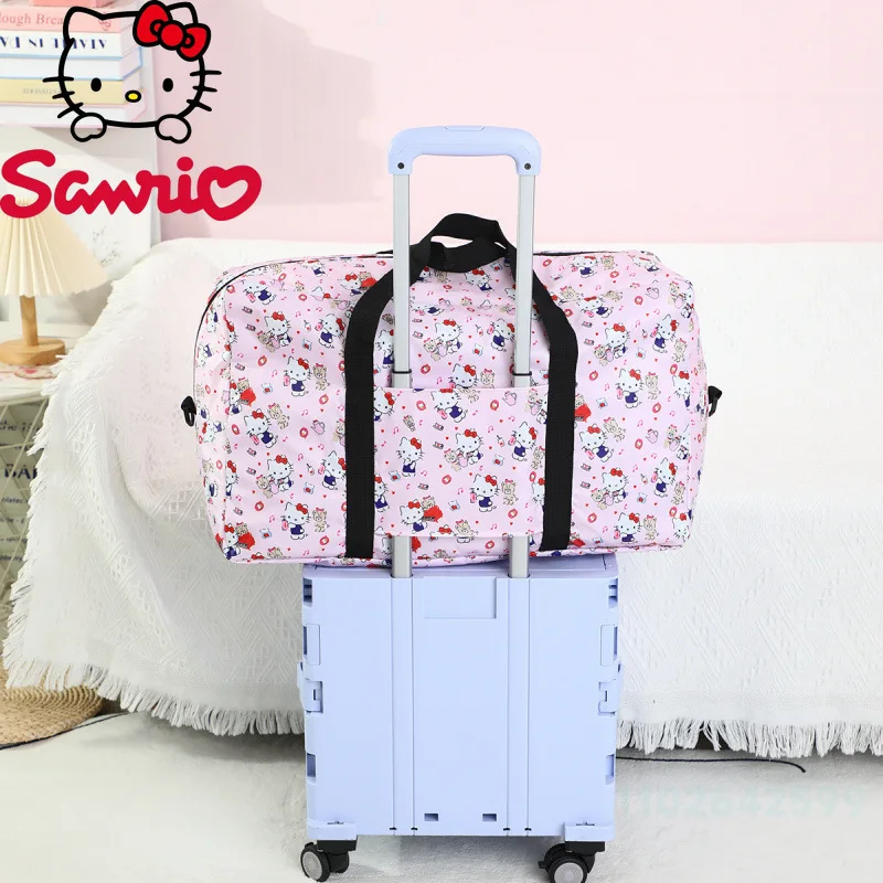 Sanrio New Women's Travel Bag Fashionable High Quality Waterproof Moving Luggage Bag Large Capacity Multi Functional Storage Bag