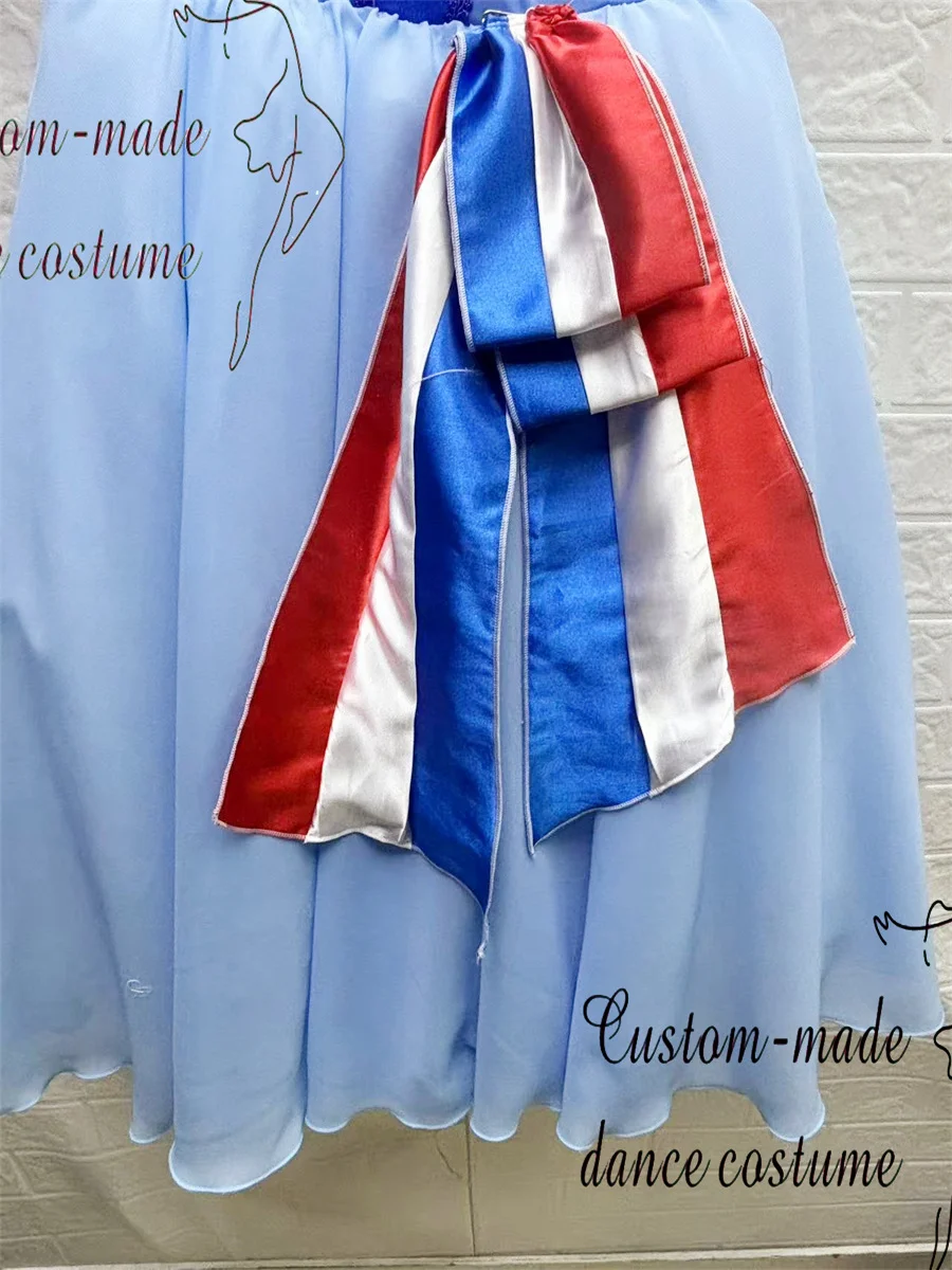 Sukienka baletowa dla dorosłych i dzieci, inspirowana Paryżem i motywem płomieni, z możliwością personalizacji, sukienka konkursowa, długa sukienka na występy.