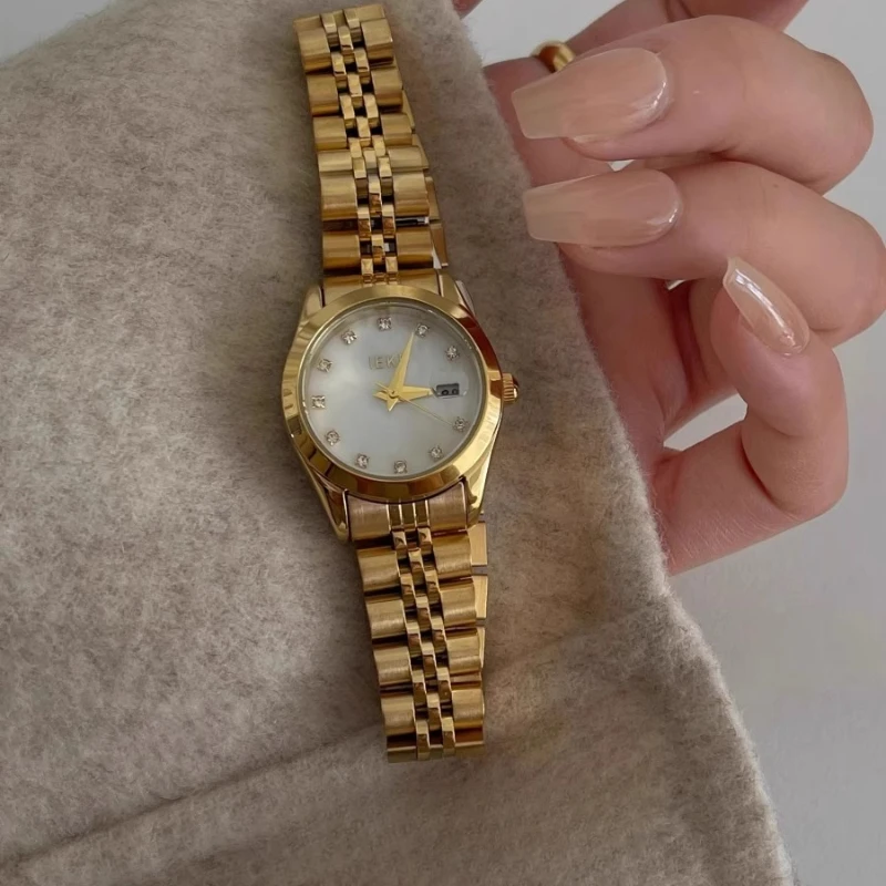 2025 waterproof quartz watch birthday gift niche light luxury fashion classic trend women's watch elegant and simple