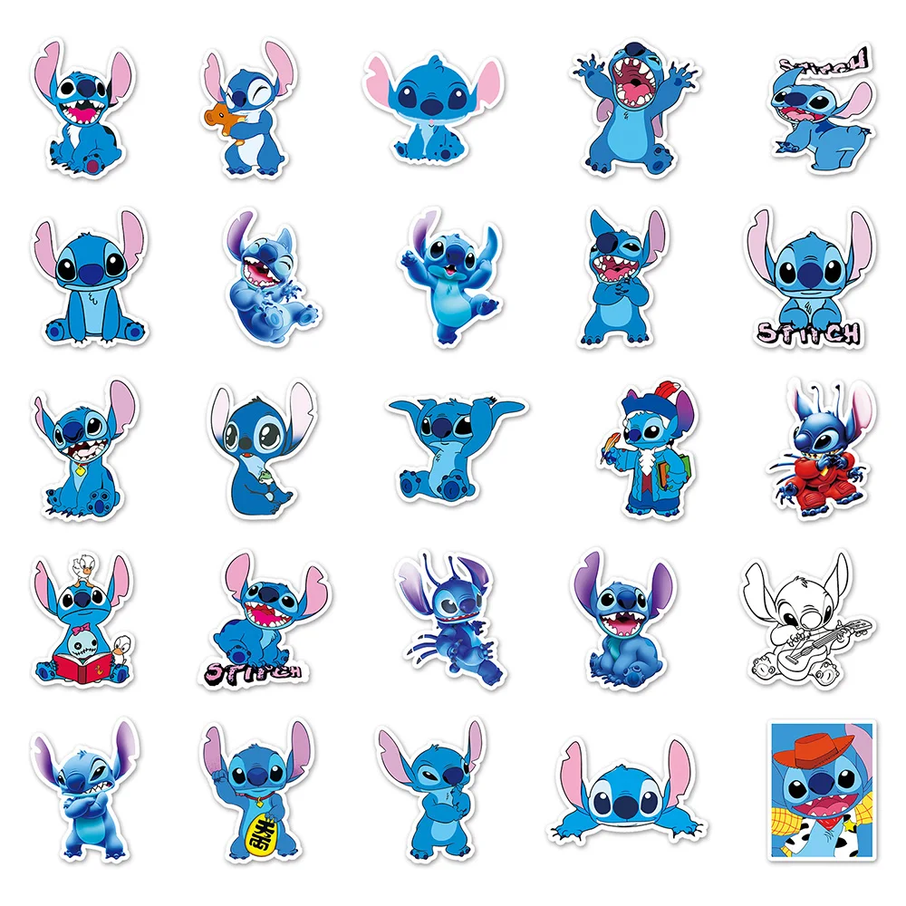 10/30/50PCS Cute Cartoon Stitch Stickers Funny Anime Graffiti Decal Classic Toy Sticker for Kids DIY Laptop Skateboard Suitcase