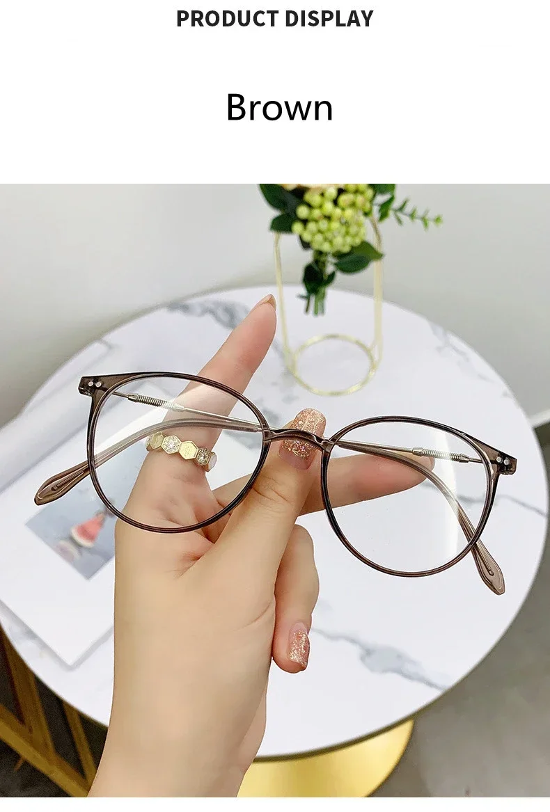 Neue Retro Katzenauge Rahmen Lesespiegel Myopie Rahmen für Männer und Frauen Oval Frühling Bein Optische Rahmen Mode Gläser oculos – Detail 11