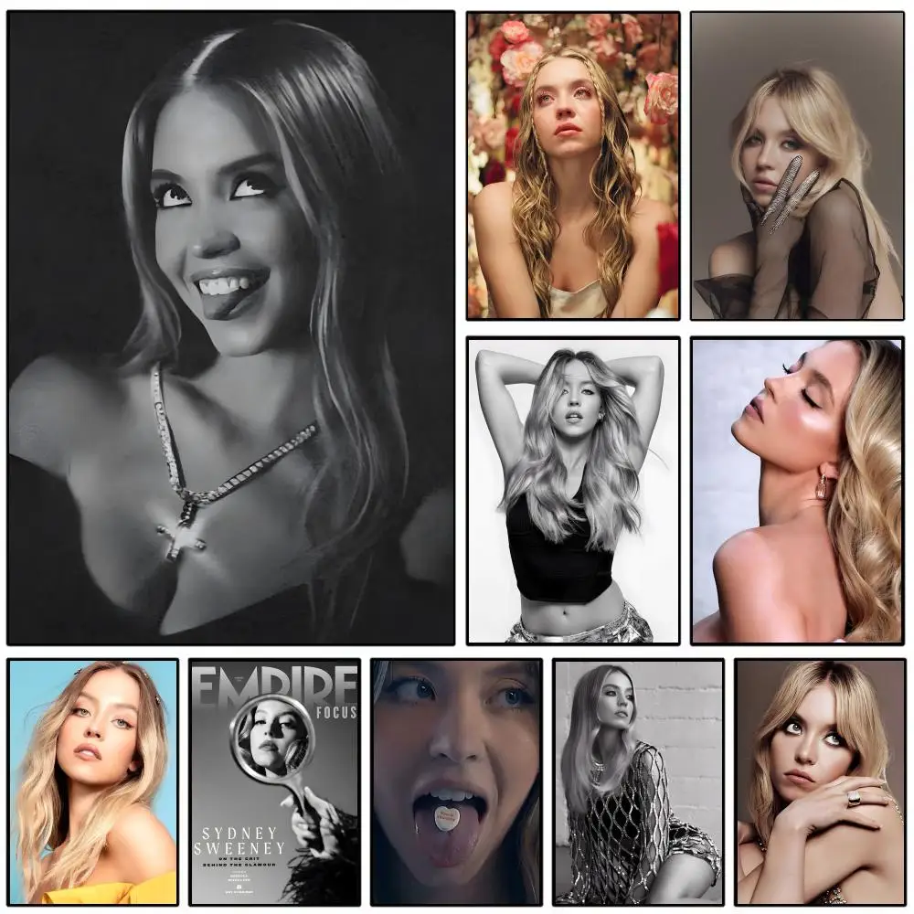 Actor S-Sydney Sweeney Poster Self-adhesive Art Waterproof P