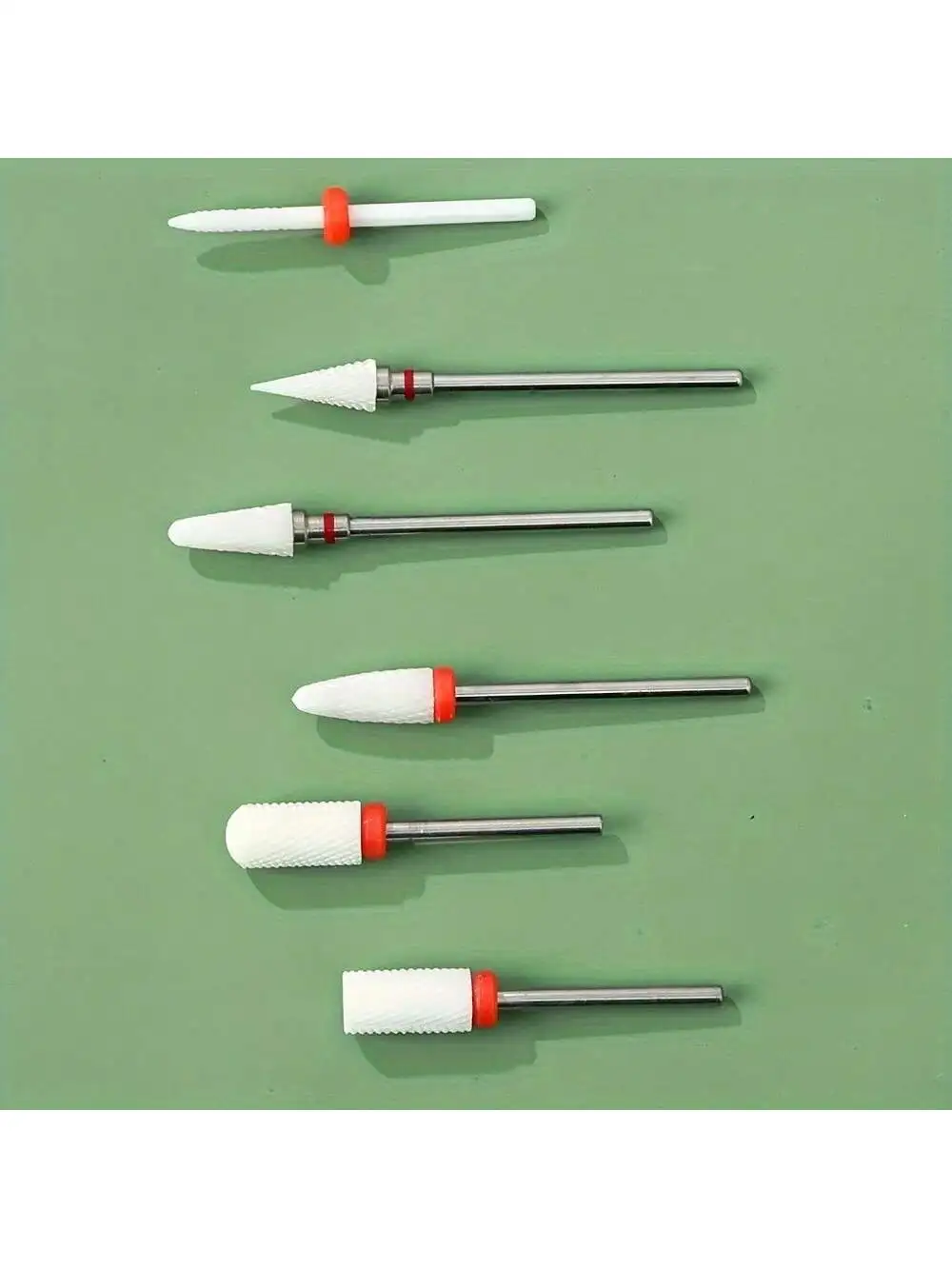 مجموعة لقم تلميع الأظافر السيراميكية مكونة من 2/6 قطع - لقم مثقاب الأظافر، فرشاة تنظيف التلميع. مزيل الباديكير لجل الأكريليك #6