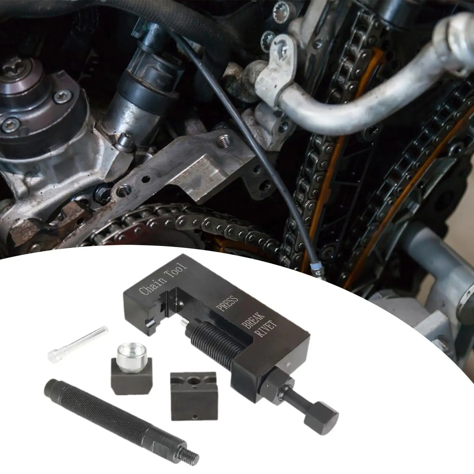 

Chain Breaker for 520 525 530 Chains Chain Removal Disassembly Tool Riveting Pressing Tool for ATV Bike Motorcycle Repair