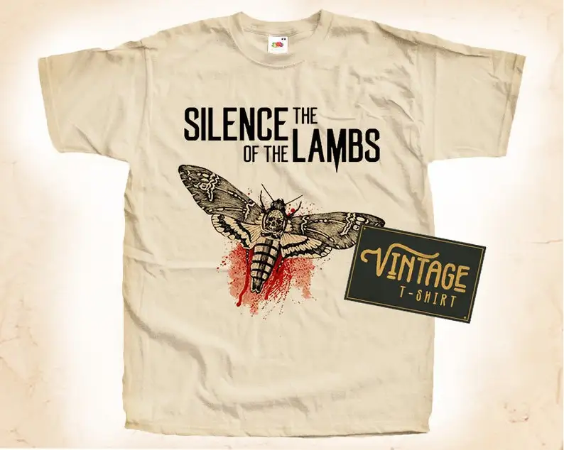 The Silence of the Lambs T shirt Tee Natural Vintage Cotton Movie Poster Beige All Sizes