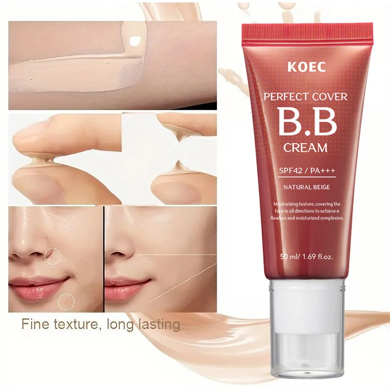 BB crème à couverture parfaite, maquillage de Base de fond de teint pour le visage, crème solaire hydratante Spf42, correcteur naturel intégré à couverture complète