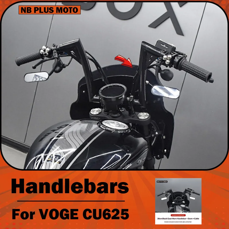 【Premium】For VOGE CU625 modified with high handlebars, comfortable horn-shaped handlebars, retro-style tapered handlebars, and r