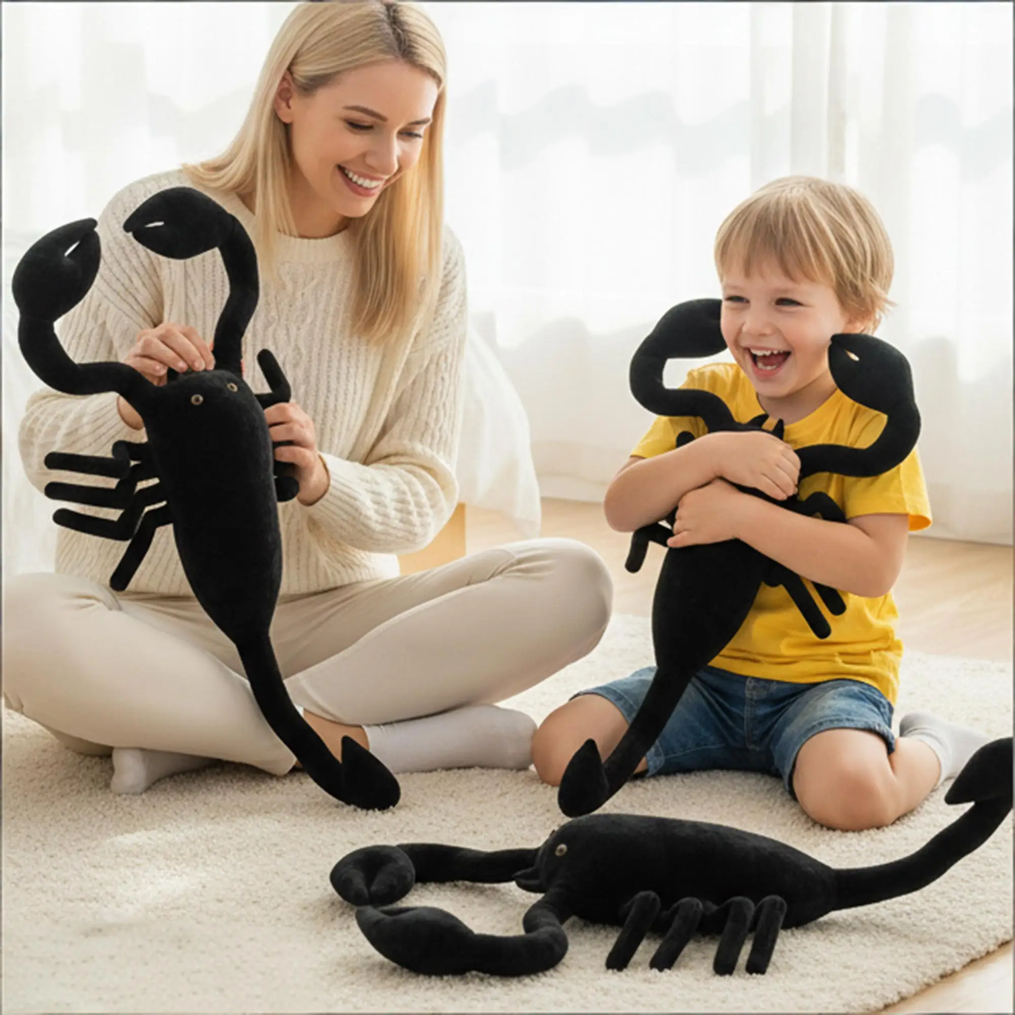 40-120 سنتيمتر محاكاة كبيرة الحجم الأسود العقرب ألعاب من القطيفة الحشرات الإبداعية العقرب محشوة الدمى هدايا لعيد الميلاد هالوين