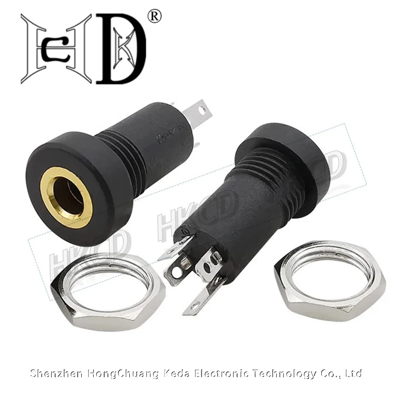 5pcs 4Pin 3.5mm Audio Jack Socket 3/4 Pole Stereo Solder Panel Mount 3.5 mm Headphone Female Socket Connector With Nut