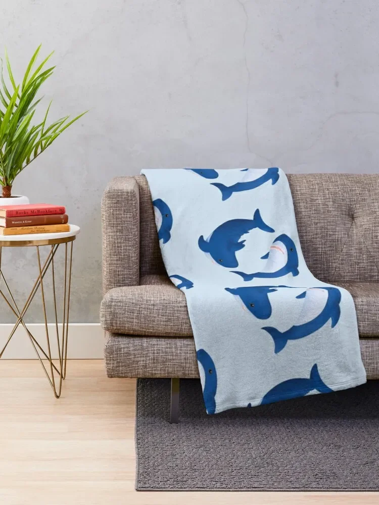 Brucie & Archie Blahaj shark pattern Throw Blanket