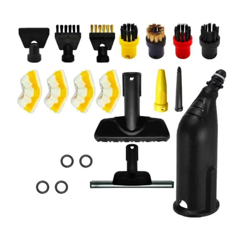 ABKR-For Karcher SC1-SC5 Universal Steam Jet Accessories Steam Cleaner Accessory Set Floor Nozzle, Window Squeegee, Brushes