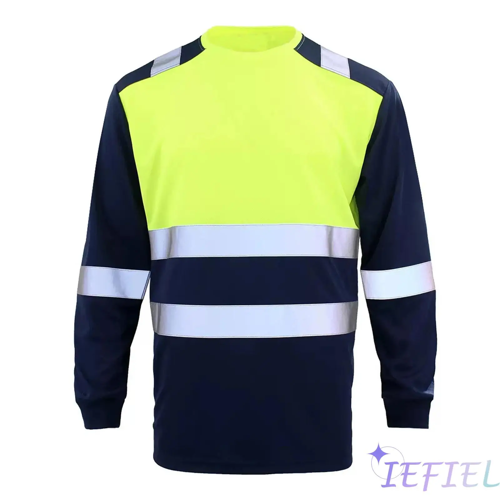 Mens Professional Grade High Visibility Long Sleeve T-Shirt with Reflective Strips And Moisture Wicking Sweatshirt Safety Wear