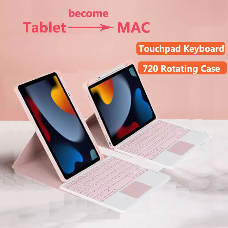 Keyboard Case for IPad 2025 11th Gen A16 Air 13 AIR 4 5 10.9 10TH Air 7 6 5TH 9.7 8 9 10.2 PRO 12.9 11 2021 720 Rotation Case