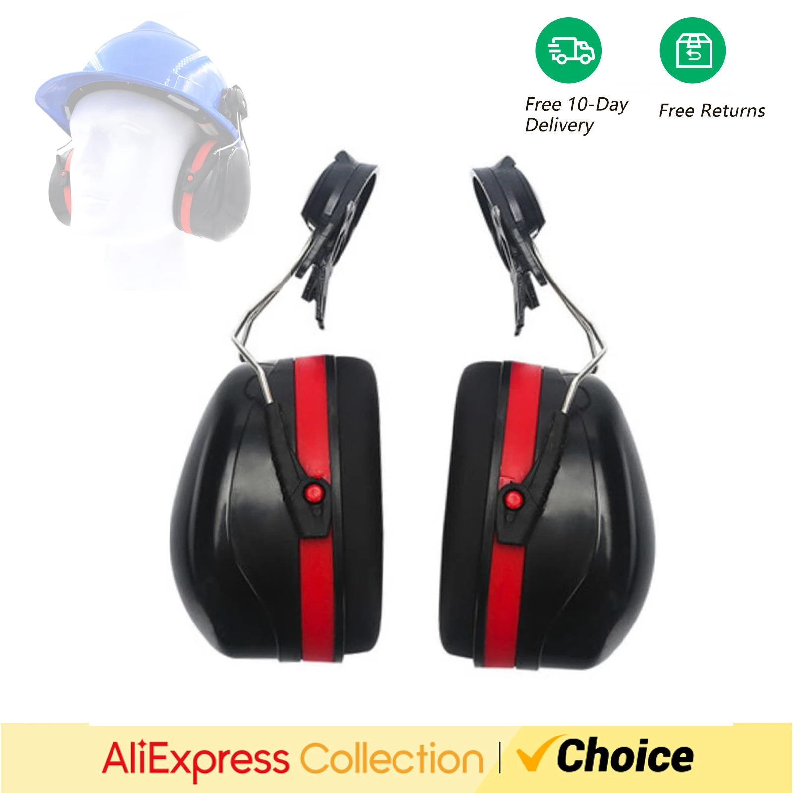 Hard Hat Mounting Ear Muffs Cap Mount Protective Earmuffs Noise Reduction Ear Covers Noise-cancelling Ear Protectors