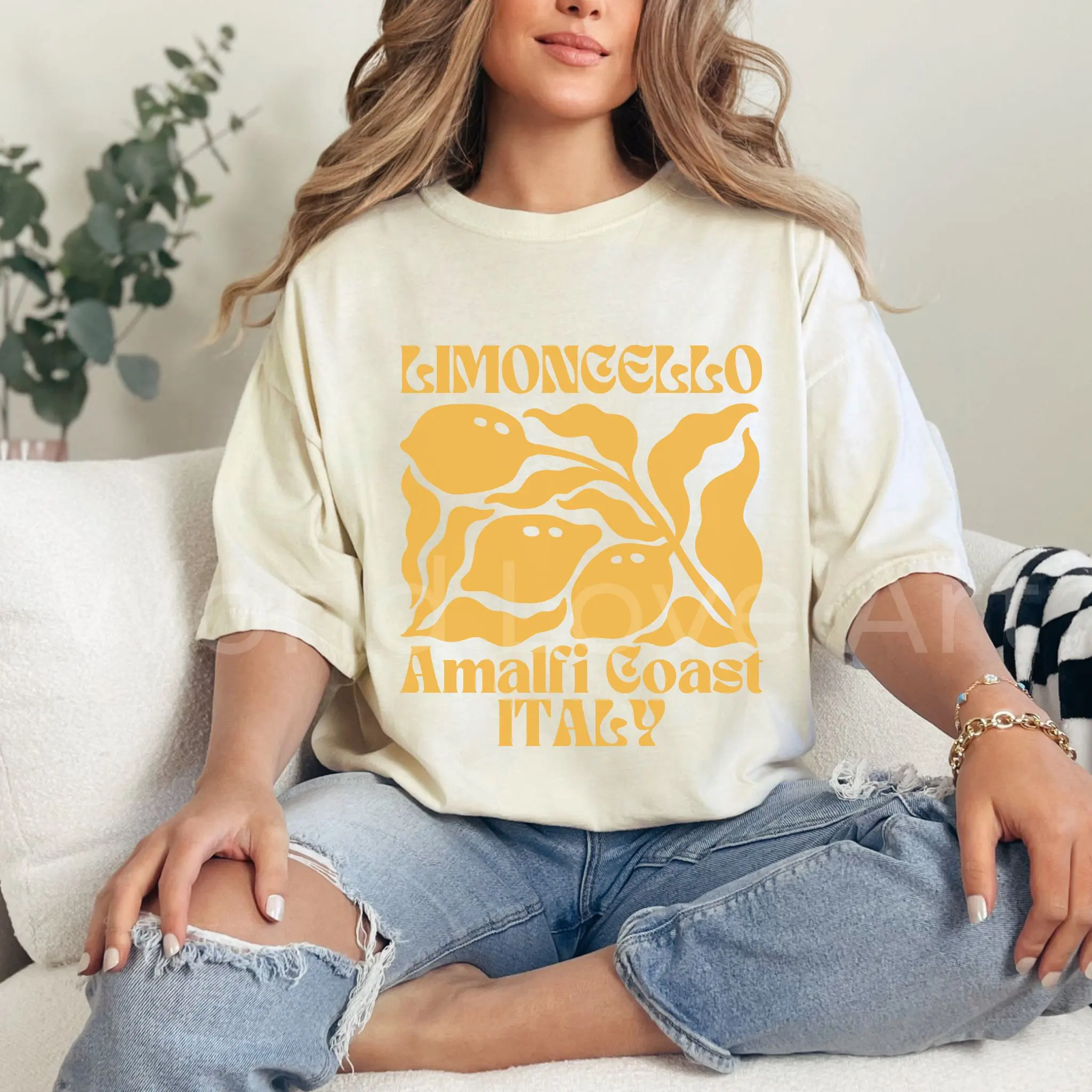 

Plus Size Summer Women's Vintage Limoncello T-Shirt Cotton Breathable Stylish Versatile Street Style Oversized