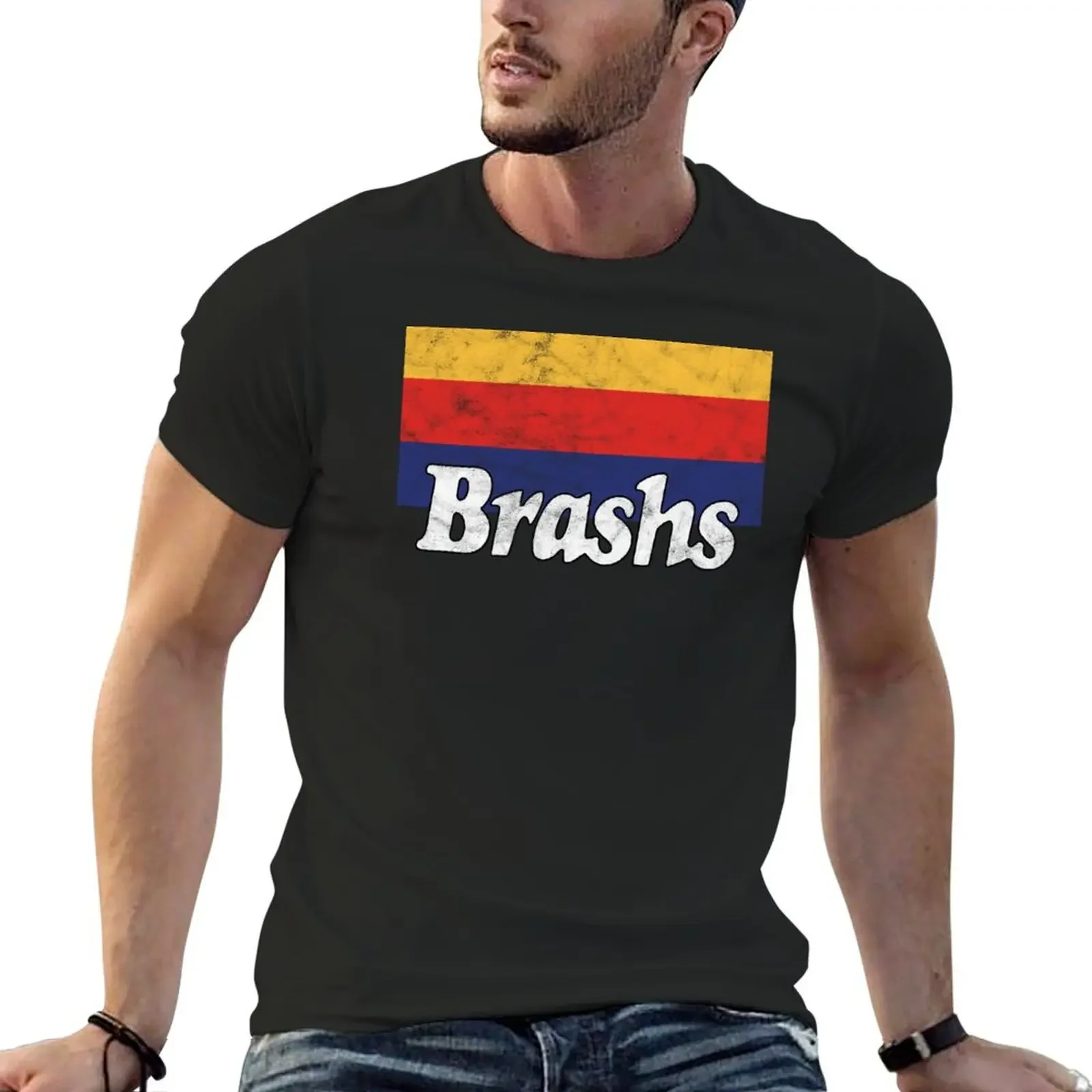 Brashs (Vintage Worn Look] T-Shirt tees essential t shirt plus size tops new edition mens graphic tshirts