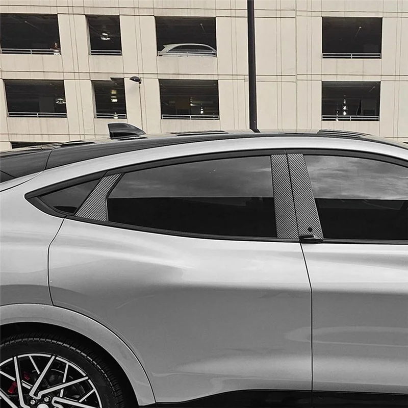 

Углеродное волокно для Ford Mustang Mach-E 2021-2024, окно автомобиля, крышка стойки B, накладка, наклейка, аксессуары-ABQF