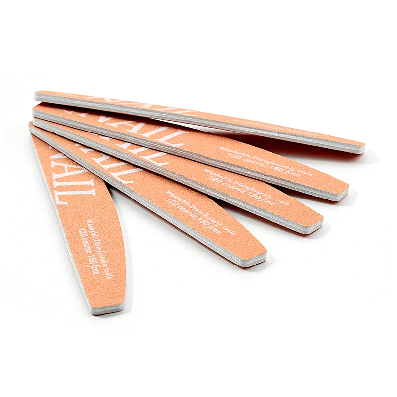ตะไบเล็บสองด้าน 50 ชิ้น สำหรับขัดเจลเล็บ รูปทรงกล้วย กระดาษทรายขัดเล็บ 120 ถึง 150 กริต ชุดตะไบเล็บสำหรับทำเล็บมือและเล็บเท้า