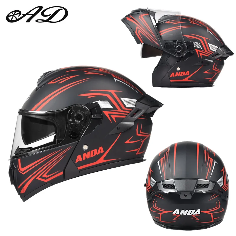 Hot Selling Dual Visor Helmet Open Face Helmet Motorcyclists ABS Material All Season for Comfort Helmet Factory Wholesale