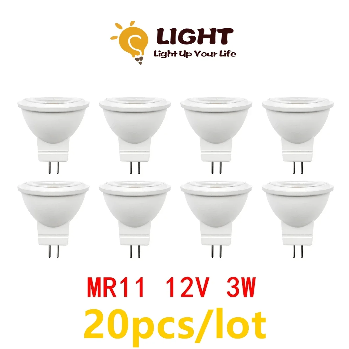 

Energy Saving Led Bulb Mr11 GU4 20PCS 12V 3W Cob Spotlight High lumen warm white light instead of 50W halogen lamp