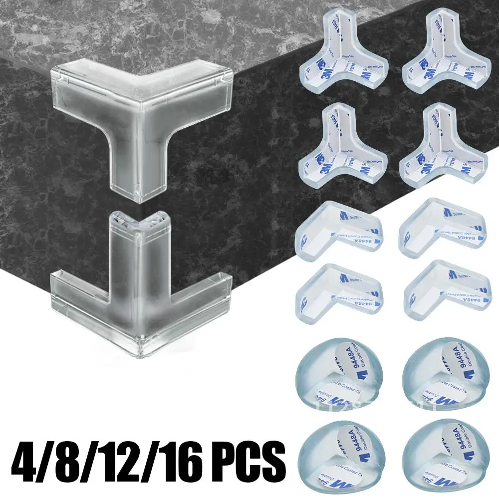 

4/8/12/16Pcs Soft Transparent Desk Edge Corner Protection Cover Child Baby Safety Silicone Protector Home Tool