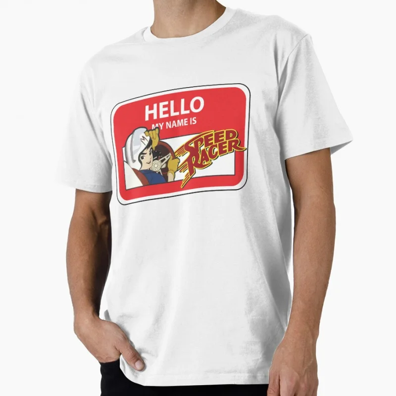 Hello My Name Is... Speed Raceer Anime Gift t shirt for man Mach 5 print Graphic Tee Y2K clothes All size S-6XL Cartoon Tops