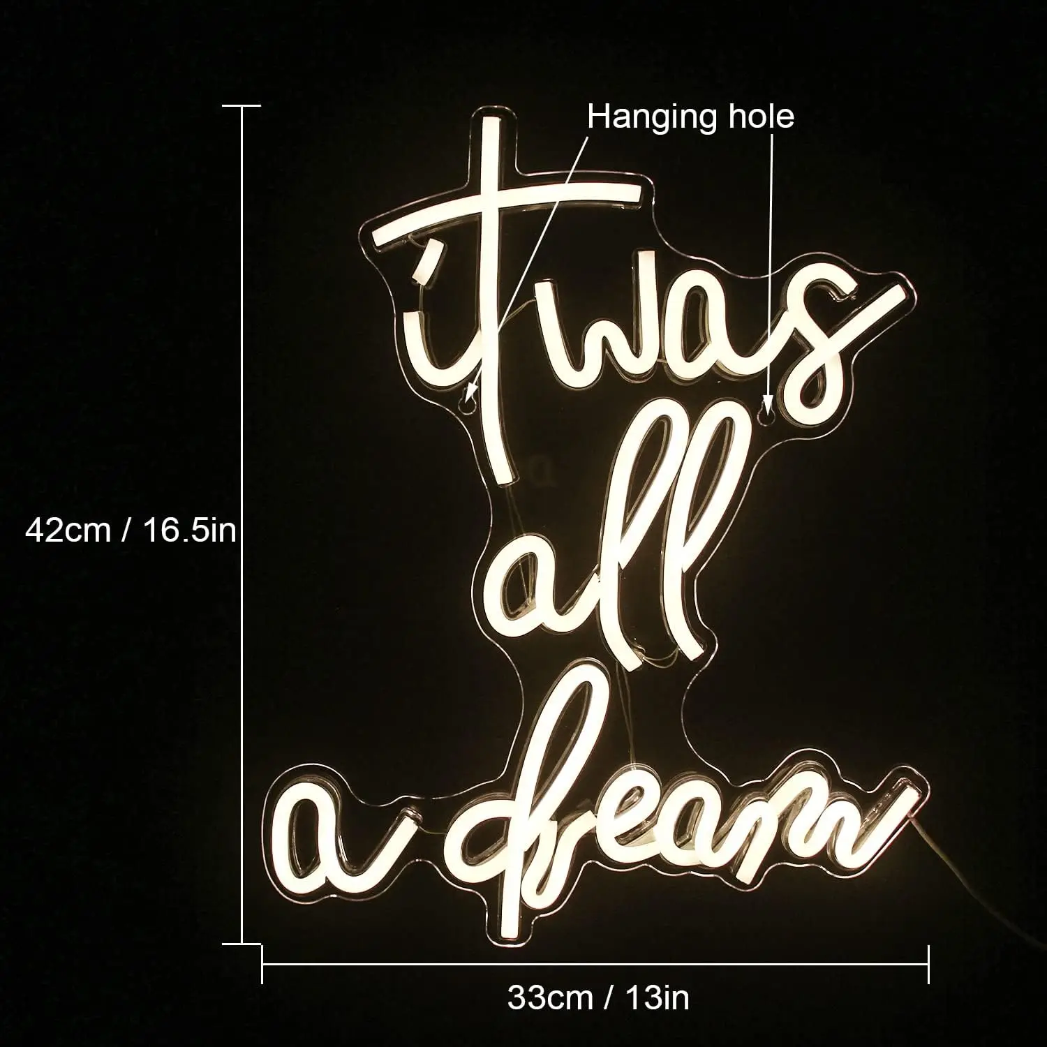 Het Was Allemaal Een Droom Neonbord Geleid Neonlichtbord, Voor Slaapkamer, Bar, Feest, Club, Verjaardag, Huwelijkscadeau