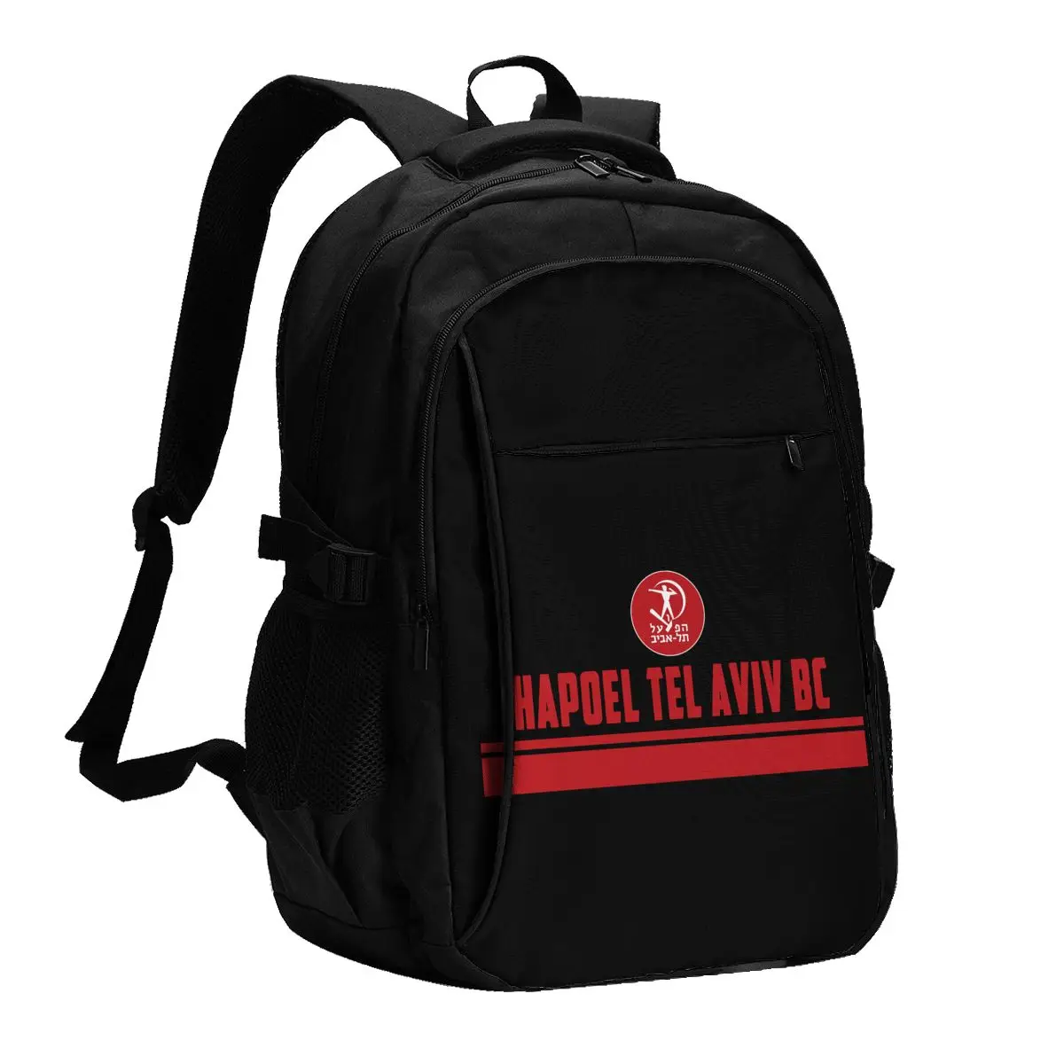 

Israel Hapoel Tel Aviv Bc Large Durable Travel Laptop Backpack Water Resistant Bag with USB Charging Port Business Daypack