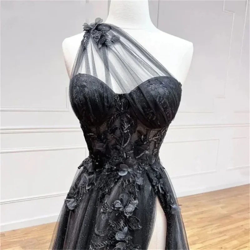 

Customized 2025 Latest Women's Elegant Goddess Flower Skirt One Shoulder Party Long Dress Formal Set Unique Design Style