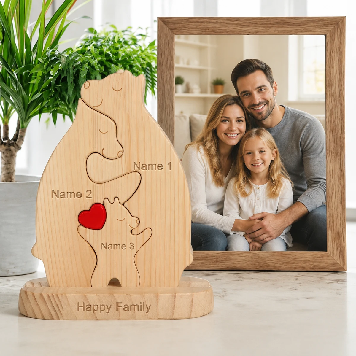 Baby Nursery Sale - Custom Name 2-6 Bear Family Wooden