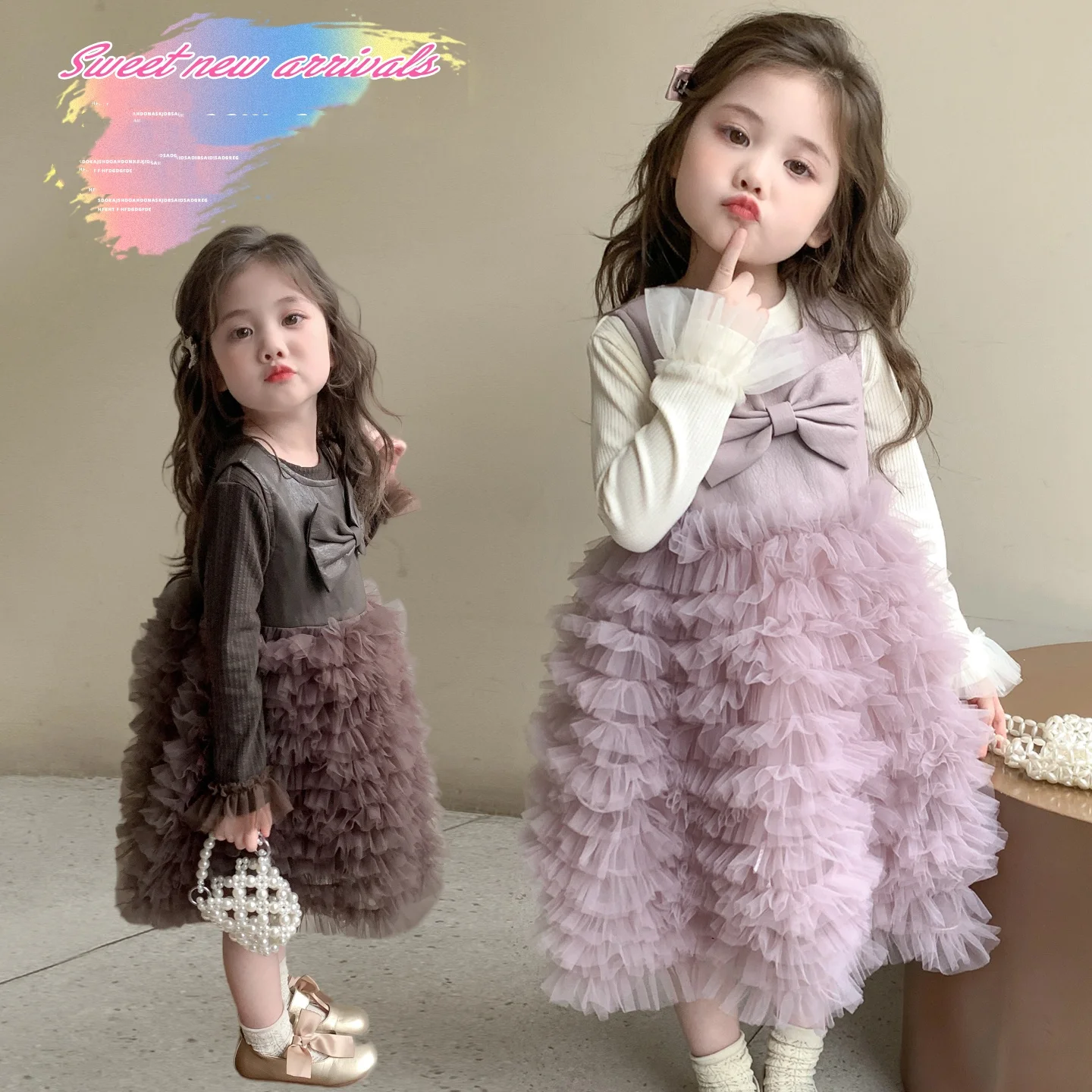 

Baby Girl Clothes Sets Size 2-9Y Kid Dresses Set Child 2-Pieces Of Tee+Dress Princess Style Clothing Sets Toddle Tutu Dress Suit