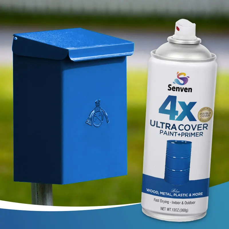 Senven 4x Ultra Cover Spray Paint & Primer Kit 26OZ Multi-Surface Blue Spray for Metal Wood Concrete Glass Plastic Cardboard